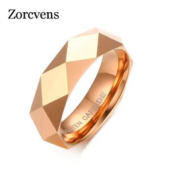 ZORCVENS 3 kolory mężczyźni ромбический węglik wolframu obietnica obrączki Pierścionek złoty zaręczynowy pierścionek mężczyzna biżuteria