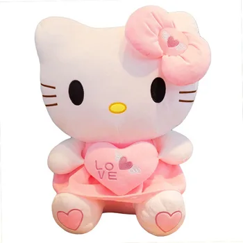 Zupełnie nowy Kawaii Kitty pluszowe zabawki różowy łuk sukienka Kitty Cat lalka miękka zabawka super ładny prezent na urodziny dla dzieci