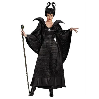 Zła Czarownica Малефисента Halloween Cosplay Kostium Dorosłych Kobiet Deluxe Маскарадное Sukienka