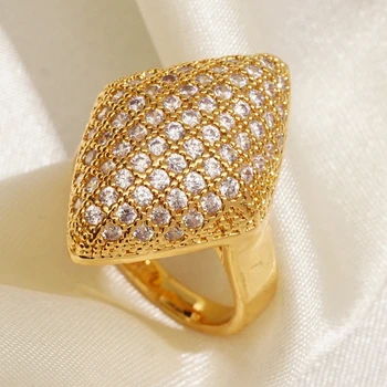 Złoto miedź geometryczna moda palec pierścień dla kobiet ślub zaręczyny Dubai biżuteria prezent dropshipping