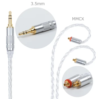 Złącze NiceHCK MMCX/2Pin 4.4/3.5/2.5 mm zrównoważony 8-żyłowy posrebrzane kabel do SE846 ZS10 ZS6 LZ A5 NiceHCK HC5 z ушным szydełku