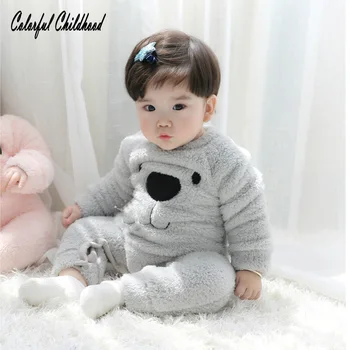 Ładny Duży Niedźwiedź Dziecięce kombinezony Dziecięce zimowe ciepłe kombinezony, odzież unisex dla dzieci dziewczyny chłopcy odzież body kostium dla noworodków