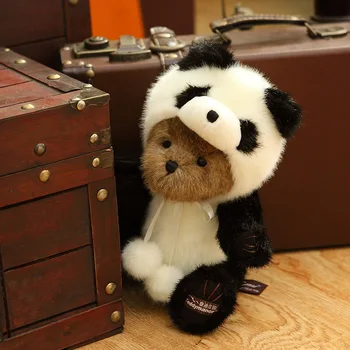 ładny retro Panda miś pluszowe zabawki miękkie, pluszowe wspólny Królik staje się misiem lalki zabawki dla dzieci urodziny, prezent na boże Narodzenie
