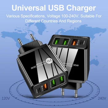 Ładowarka do telefonu komórkowego zasilacz do IPhone 12 11 PD Type C 20W Multi-USB, ładowarki, porty QC3.0 Quick Fast Charge EU/US/UK Plug