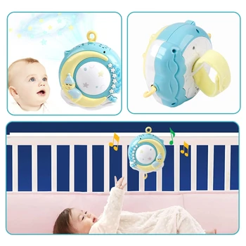Łóżeczko dzwon pilot zdalnego sterowania dzieci telefony grzechotki zabawki dla niemowląt łóżeczko dziecięce zabawki dla Dzieci pozytywka projekcja łóżeczka zabawki dla snu dziecka