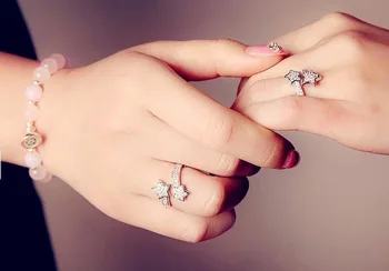 Śliczne srebrne regulowane kolorowe Star pierścienie dla kobiet ślub zaręczyny Modne ozdoby 2020 nowy