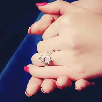 Śliczne srebrne regulowane kolorowe Star pierścienie dla kobiet ślub zaręczyny Modne ozdoby 2020 nowy
