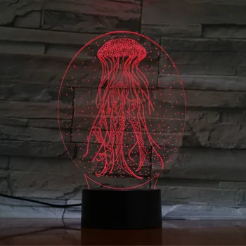 Życie morskie 3d Led Meduzy lampa sypialnia dekoracje czujnik światła Dziecko Dziecko prezent na Urodziny nocne Meduzy