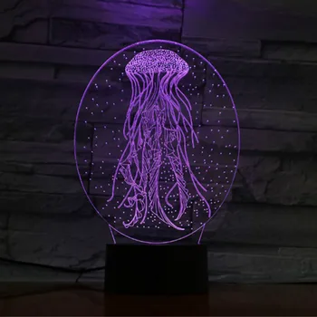 Życie morskie 3d Led Meduzy lampa sypialnia dekoracje czujnik światła Dziecko Dziecko prezent na Urodziny nocne Meduzy