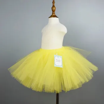 Żółta puszyste paczka tiulu spódnica dla dziewcząt, dzieci tańca garnitur urodziny spódnica dziewczyny