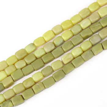 Атрей 11*14 mm naturalny cytrynowy jade kamienne koraliki żółto-zielony kwadrat luźne koraliki do wyrobu biżuterii handmade bransoletka naszyjnik