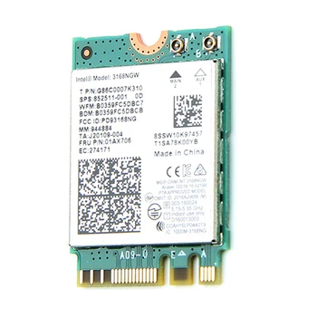 Двухдиапазонная bezprzewodowa 600 Mbit / s bezprzewodowa karta sieciowa Wifi, odbiornik Intel 3168 AC 3168NGW M. 2 NGFF 802.11 ac Wi-fi, Bluetooth 4.2 Card