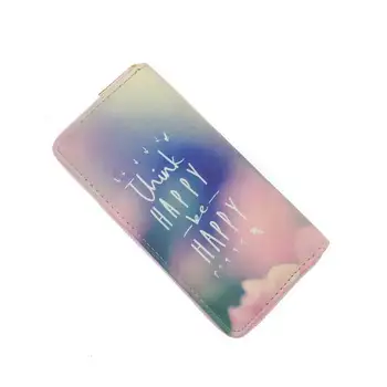 Кандра lato nowy wspaniały kwiatowy print długie sztuczna skóra portfele dla kobiet Akwarela na zamek portmonetka karty portfel podróży prezent