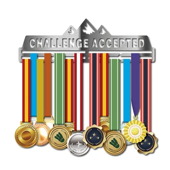 Медальная wieszak na ubrania do biegania,jazdy na rowerze,pływania,марафонского sportu uchwyt medale dla 30+medali Challenge accepted medal display hanger