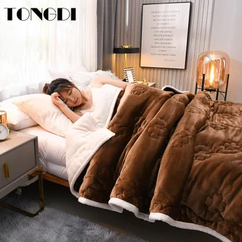 Тонди ciepły i miękki Rachelle koc zagęszczony ciężki, elegancki polar dwuwarstwowy luksusowy wystrój na pokrycie sofa-łóżko narzuta zima